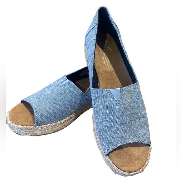TOMS Open Toe Platform Alpargata 8.5 narrow - Picture 4 of 9
